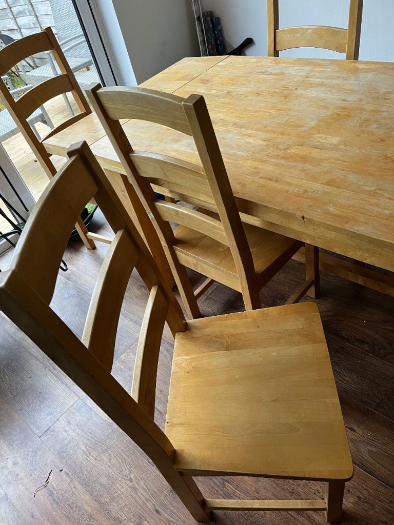 Free Pine dining table and chairs 