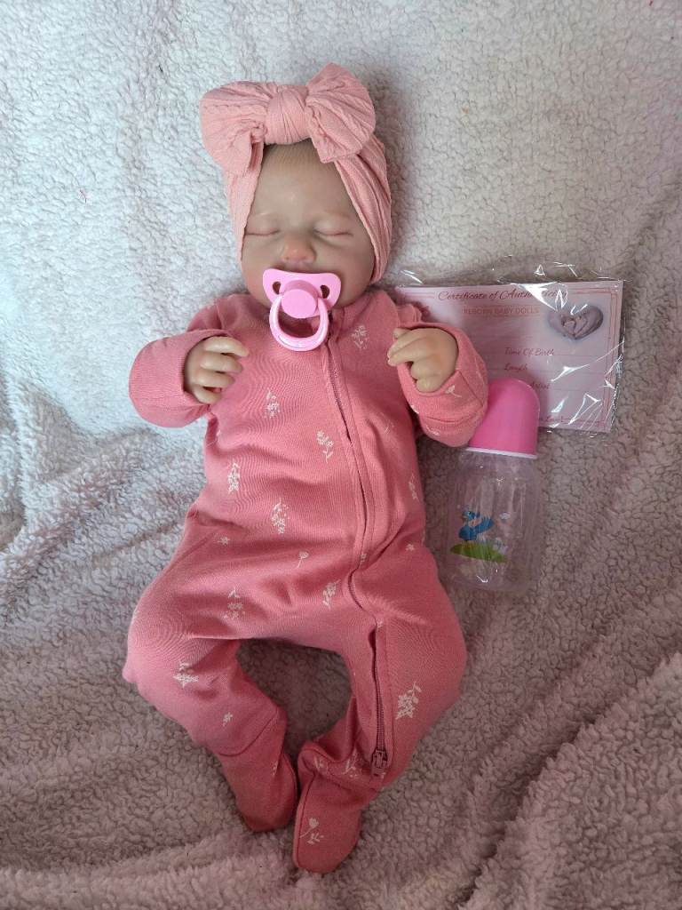 Pink soft body doll reborn baby girl toy newborn gift present lifelike doll