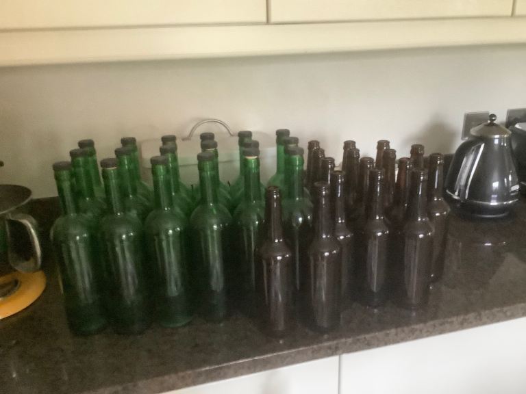 Home Brewing Kit with Fermentation Buckets and Bottles