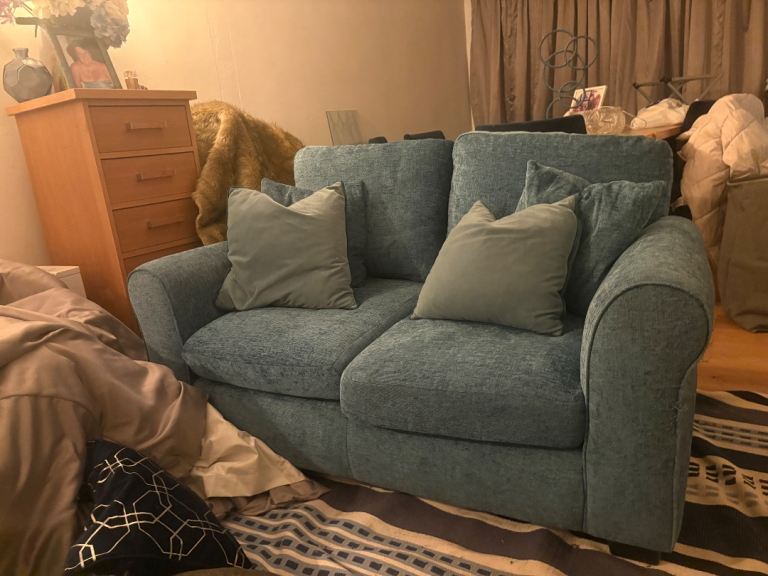 Teal sofa 