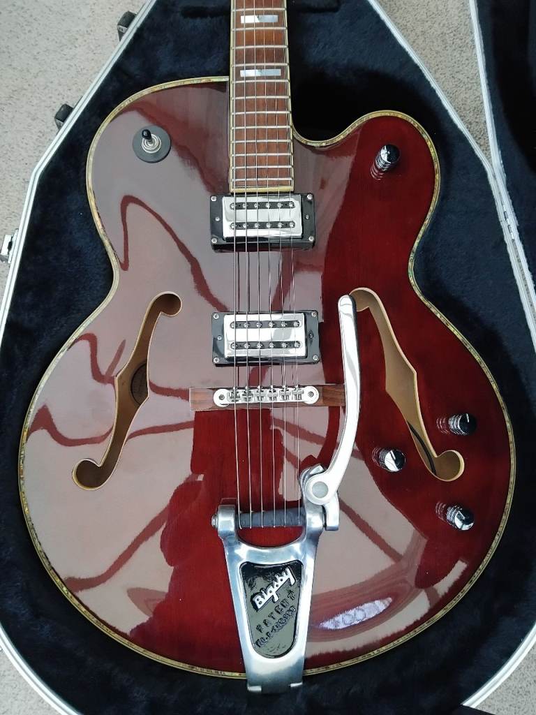 Peavey Rockingham electric guitar Bigsby hollow body Darrel Higham rockabilly + case Jeff Beck