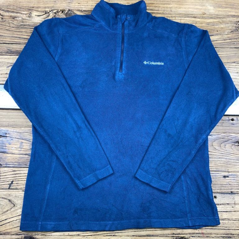 image for Columbia Men’s 1/4 Zip Fleece Pullover Blue Size M Good