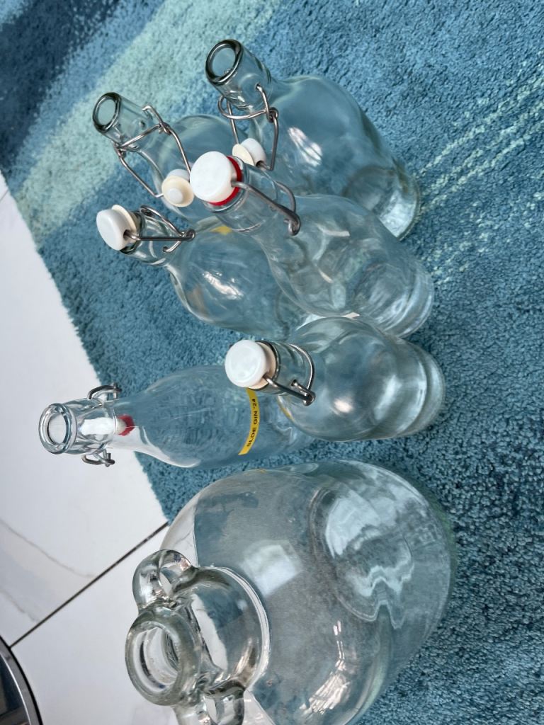 Clear Glass Bottles with Swing Tops – Good Condition