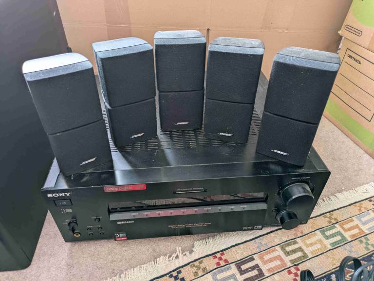 Bose Acoustimass 15 surround speakers and Sony receiver– Good Condition