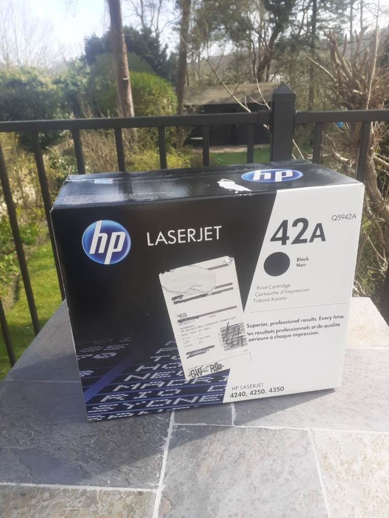 New HP Laserjet black printer cartridge - 42A for models 4240, 4250, 4350