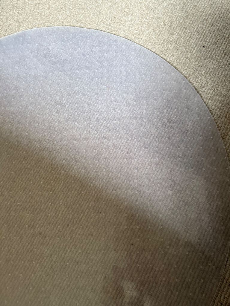 WASJOYE 90cm Round Transparent Desk Mat For Carpet