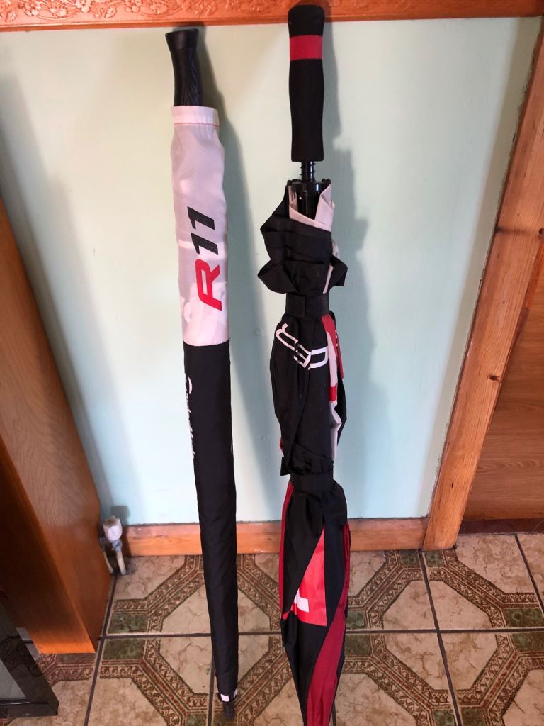 Pair of golf umbrellas