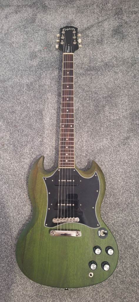 Epiphone SG Worn Inverness Green