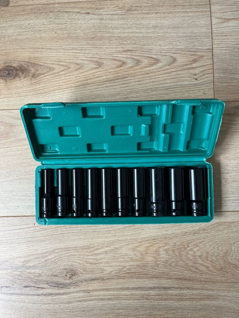 10-Piece Deep Impact Socket Set, Universal Socket Wrench Kit, Automotive Mechanical Repair Tools