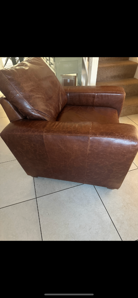 Next Distressed Leather Armchair 