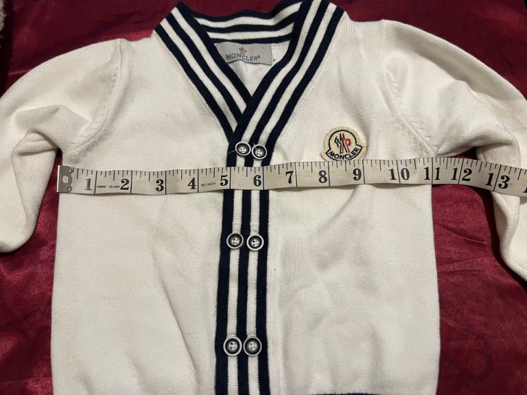 New Moncler Genuine Kids Jacket Cardigan Pullover White Navy