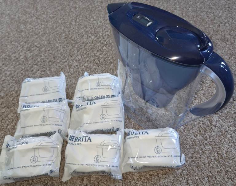 BRITA Marella Water Filter Jug Blue (2.4L) inc 7x MAXTRA PRO Pure Performance cartridges