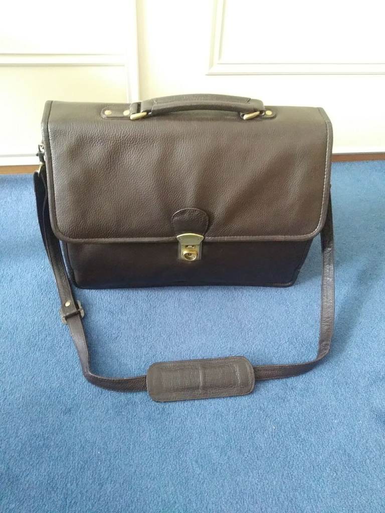 Classic Brown Leather Satchel / Briefcase 