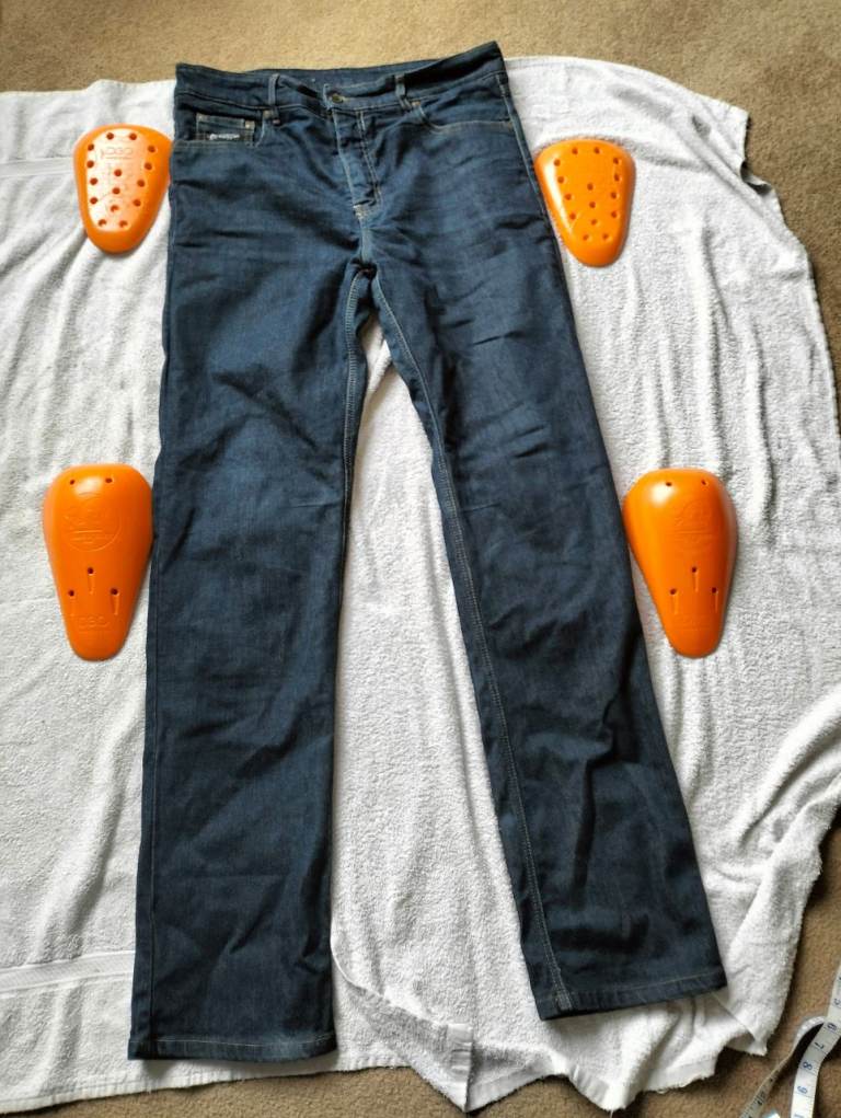 Furygan Mens  CE Denim Kevlar Motorcycle Jeans Blue 33" W Long Leg 33" D30 Knee & Hip Armour