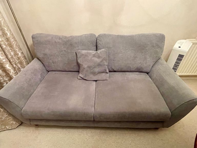 Oakland Furnitureland 2 Seater Sofa Grey Fabric V.G Condition Collection Only