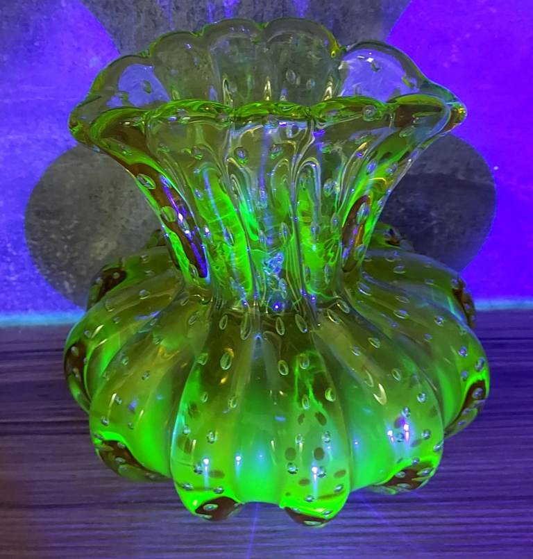 Murano Uranium Glass  Bowl by Barovier & Toso..