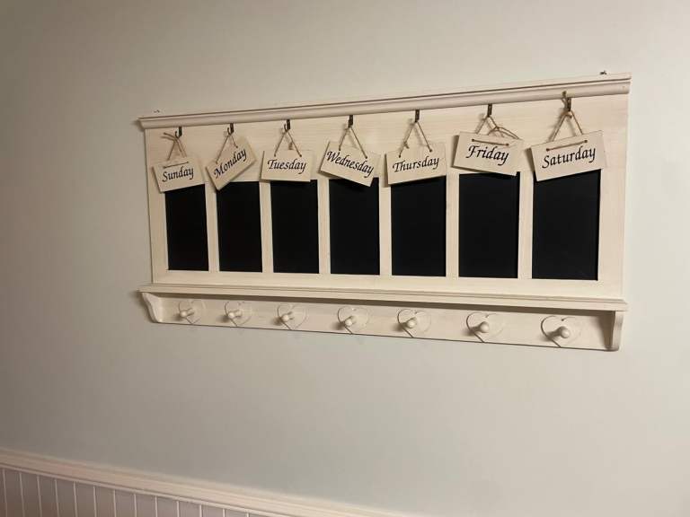 Nice notice board with coat hooks some wee marks £20 good condition 