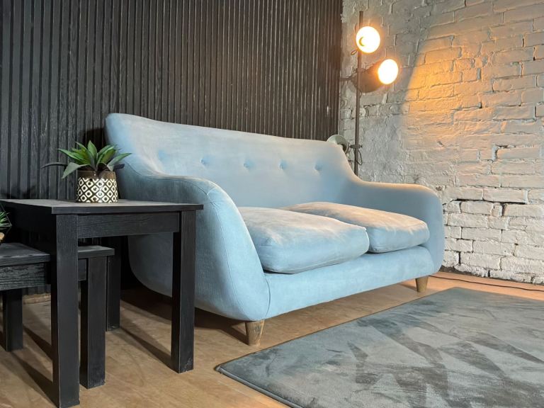 Loaf Monty Baby Blue Two-Seater Sofa