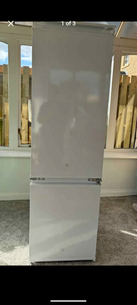 White tall Fridge Freezer 1 year old– Good Condition