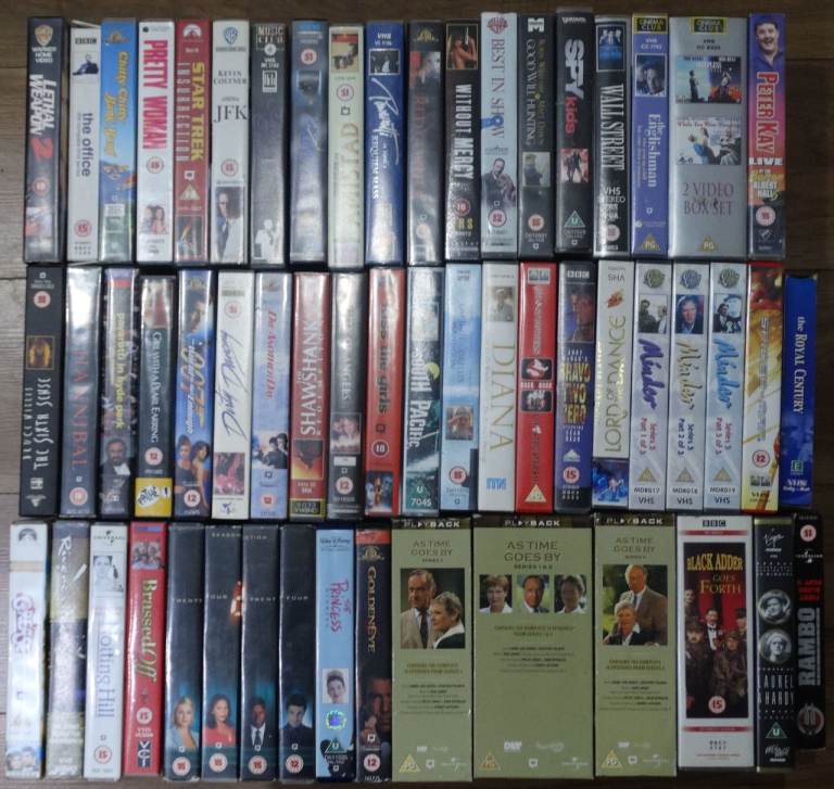 VHS movies job lot