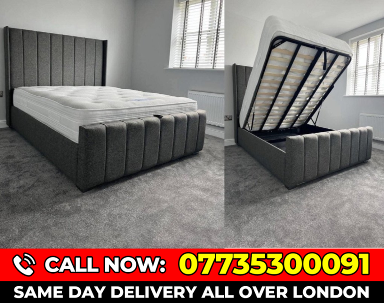 --SINGLE BED - KING SIZE STORAGE BED AND MATTRESS (Same