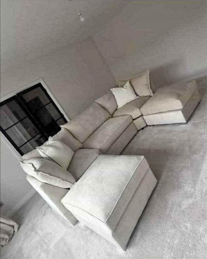 Comfy Beige Corner U shape sofa, Perfect for a spacious living room.