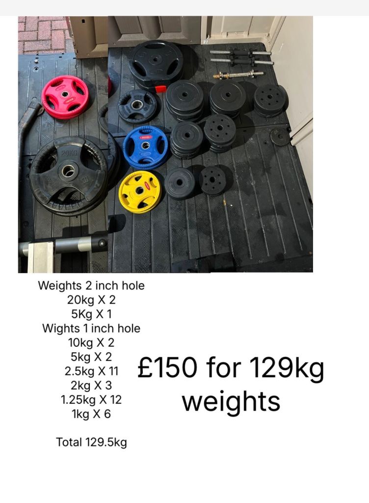 129kg mixed excersice gym weights £150