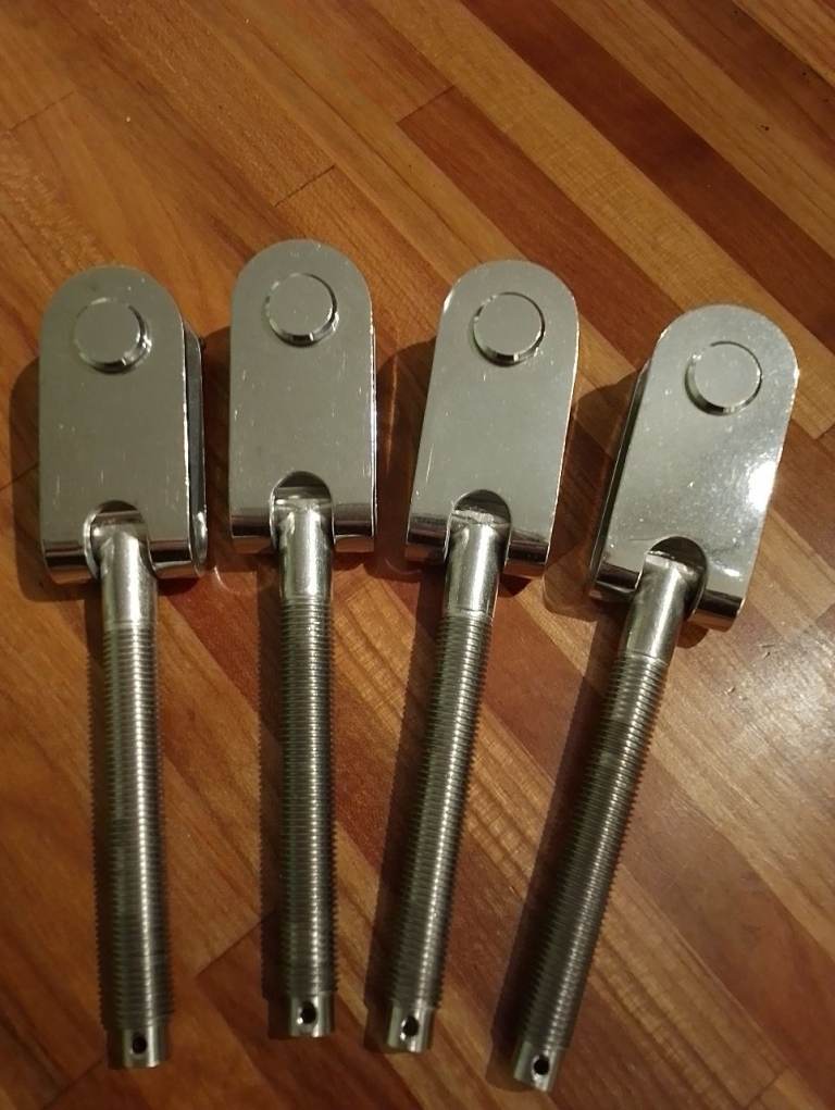 4 x Sta-Lok 3/8" Left-Hand Threaded U Strap Toggle Studs, 316 Stainless Steel, nearly new