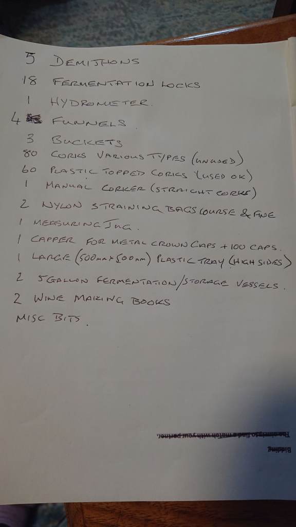 Wine making equipment. Large pack