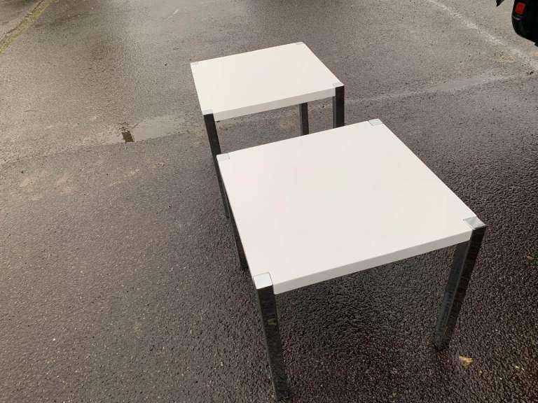 USED 2 White gloss square coffee tables £69 each