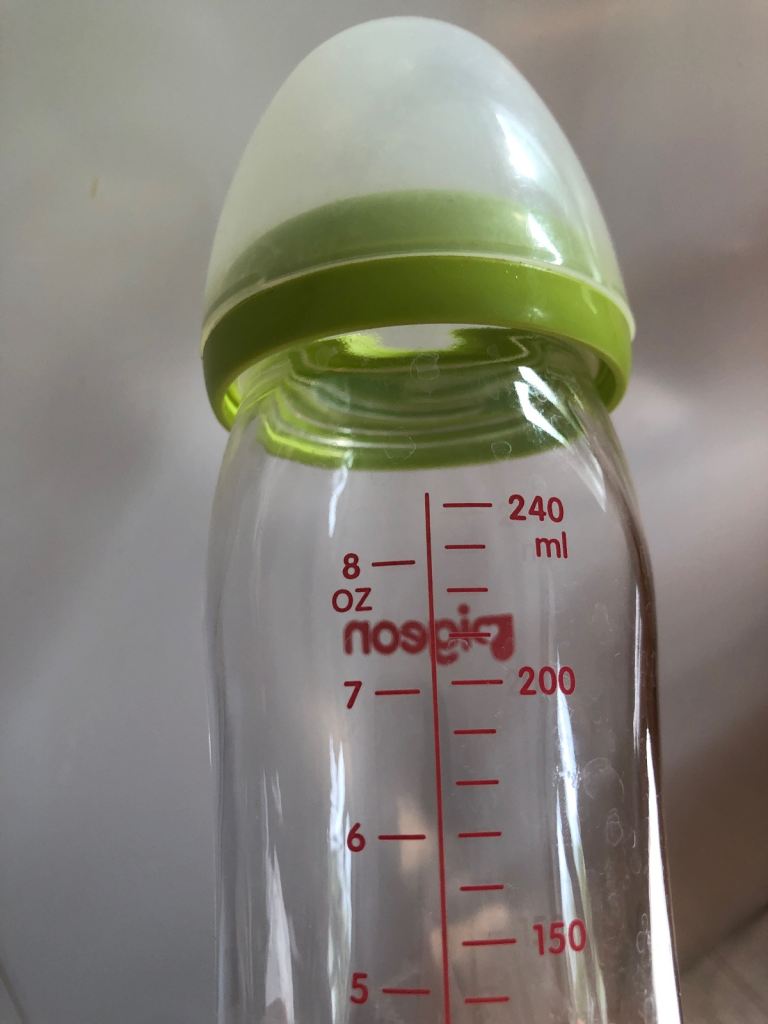 Pigeon glass milk bottles