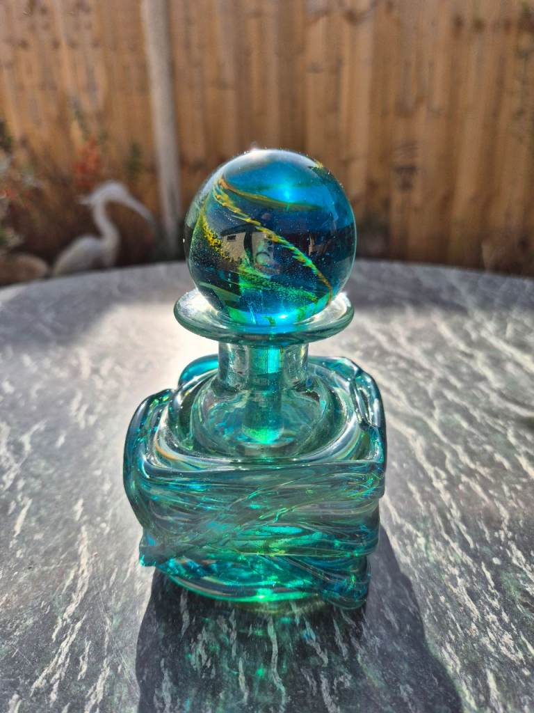 Mdina Art Vintage/ Glass Purfume Bottle and Stopper - Signed 