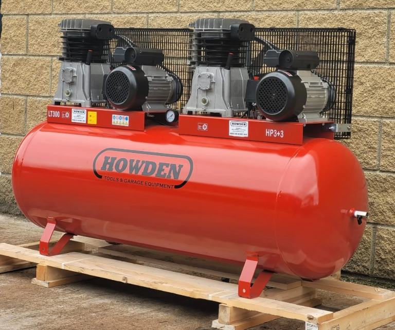 Howden 300 Litre Tandem Electric Air Compressor 230 Volt | 2 x 3Hp | 28 Cfm