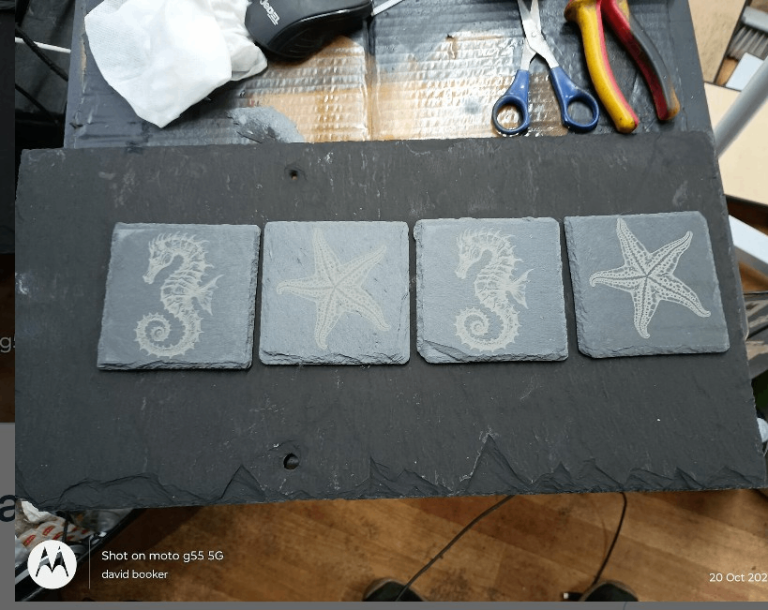 Personalised slate coasters 