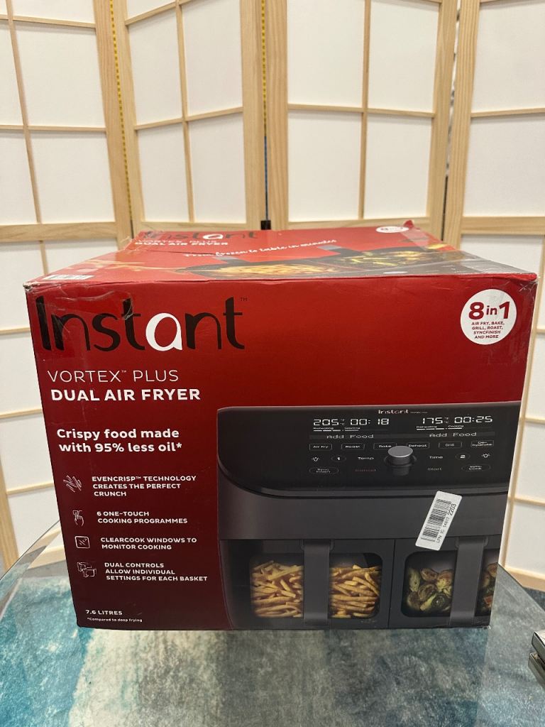 Instant Vortex ClearCook 7.6L Dual Air Fryer Black