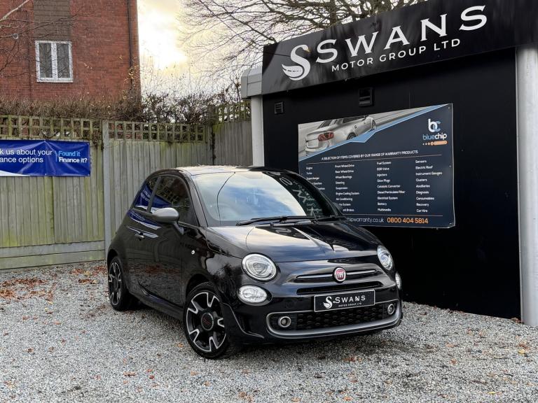 2018 Fiat 500 S 1.2 Petrol Manual 3 Door Hatchback Black.