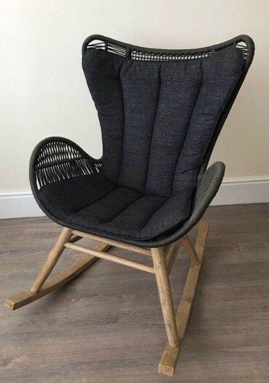 Vintage handmade rocking chair - Grey