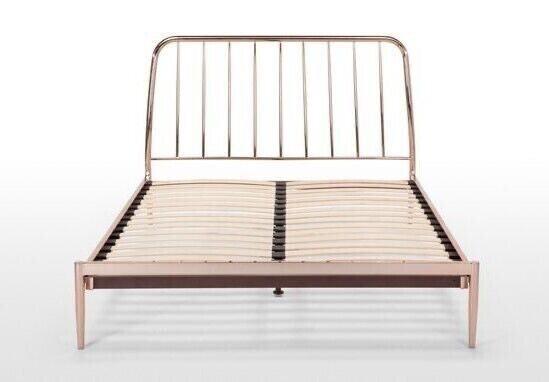 rose gold/copper double bed-frame 