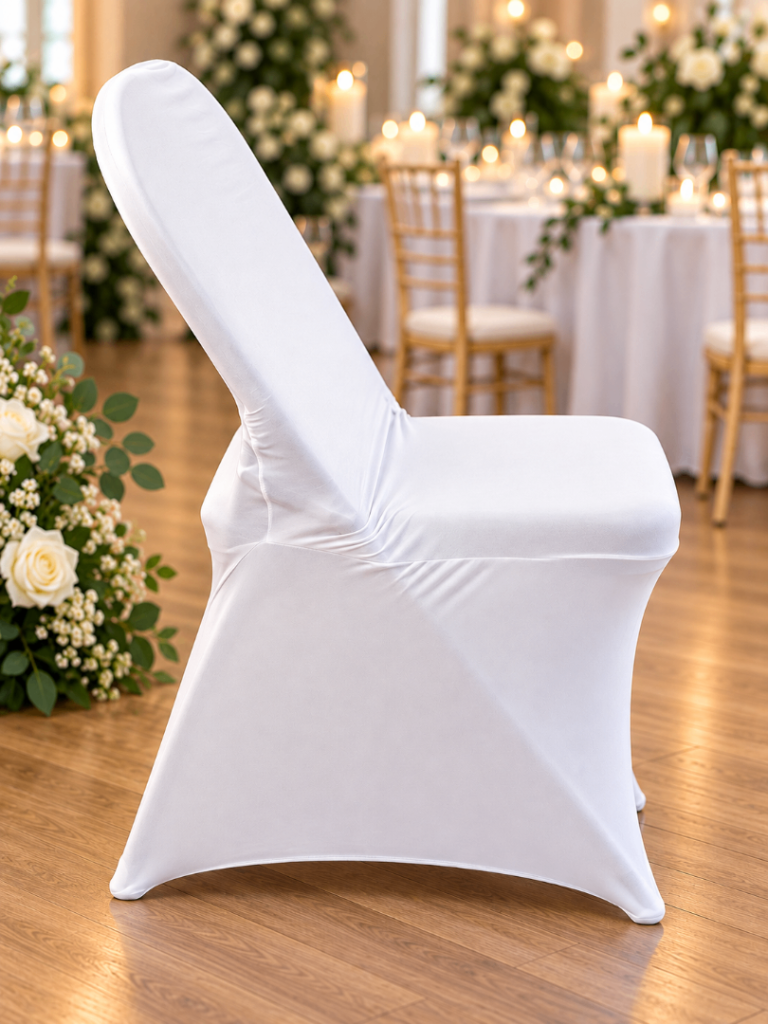 White Chair Covers for Hire | Wedding & Party Event Decor