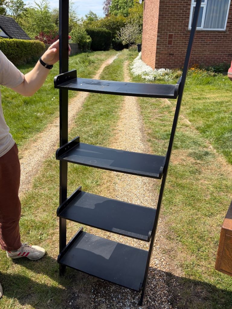 Black ladder book shelf