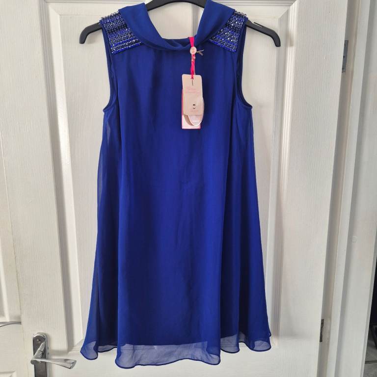 Ted Baker blue detail beaded dress sixe 1 uk 8 New With Tags