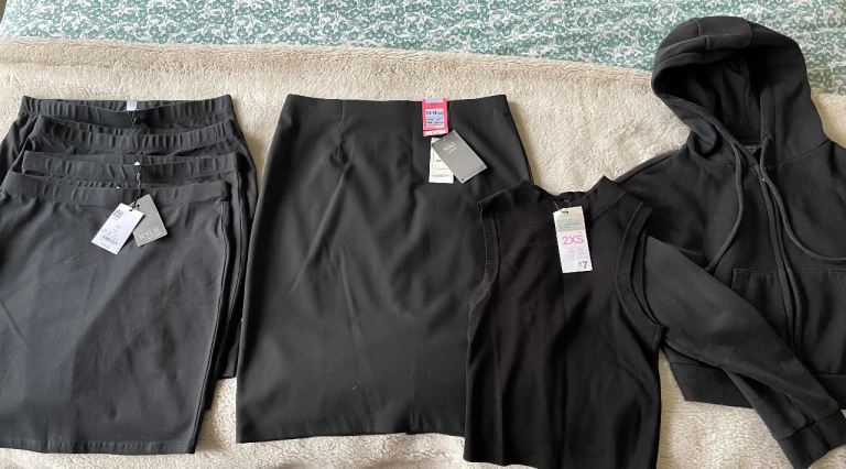 School skirts 13-14yrs, tank top and hoodie ( brand new)