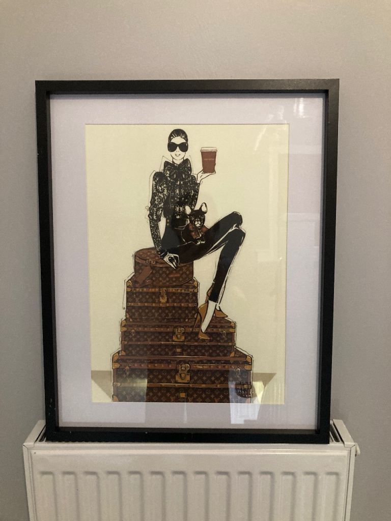 Framed Fashion Illustration Print – Good Condition