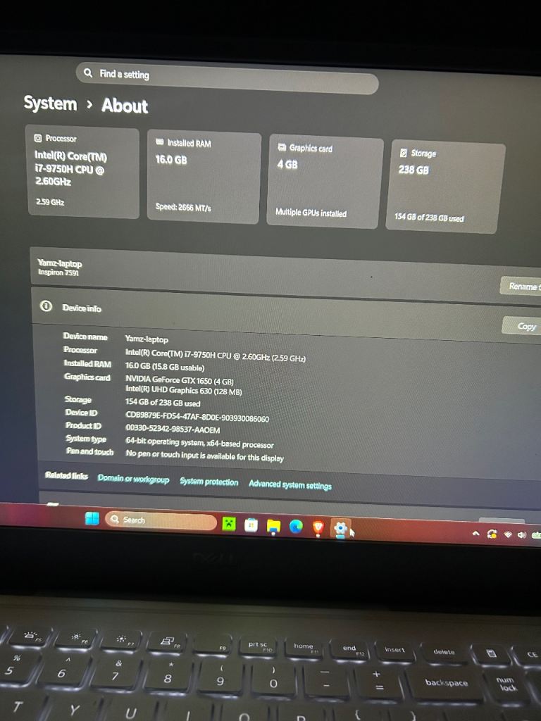 Dell Inspiron 15 7591 Laptop - 15.6” Gaming Laptop - 16GB RAM, Intel ...
