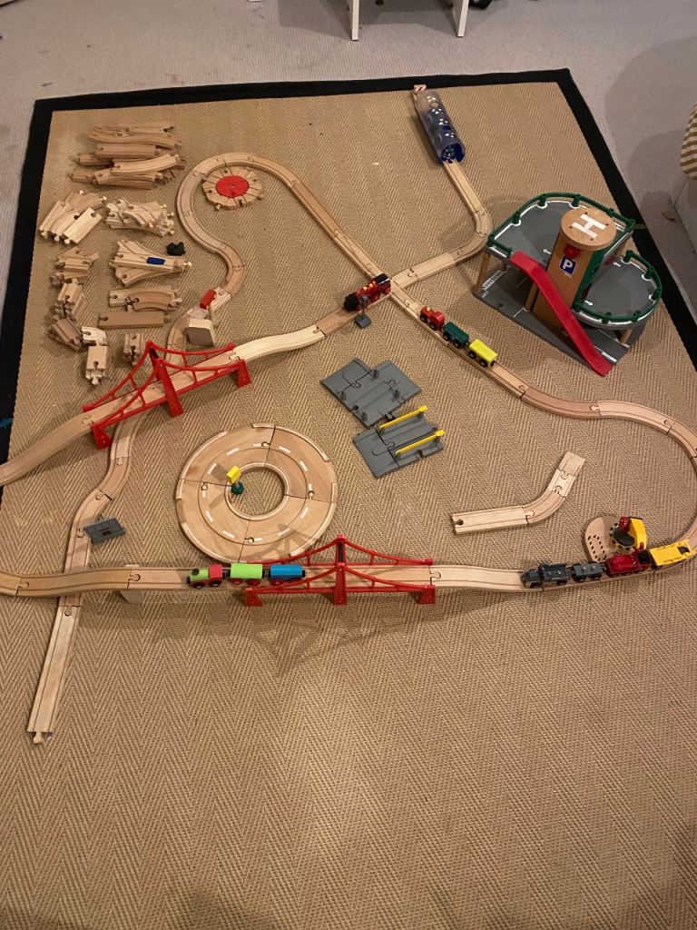 Brio train track, car garage, bridges , trains - job lot 
