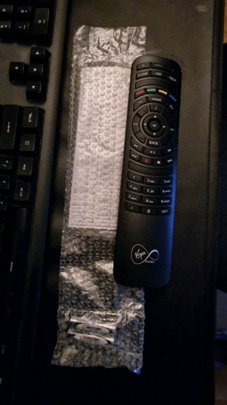 GENUINE - ORIGINAL - VIRGIN MEDIA REMOTE CONTROLLER - V+ HD - BLACK / 