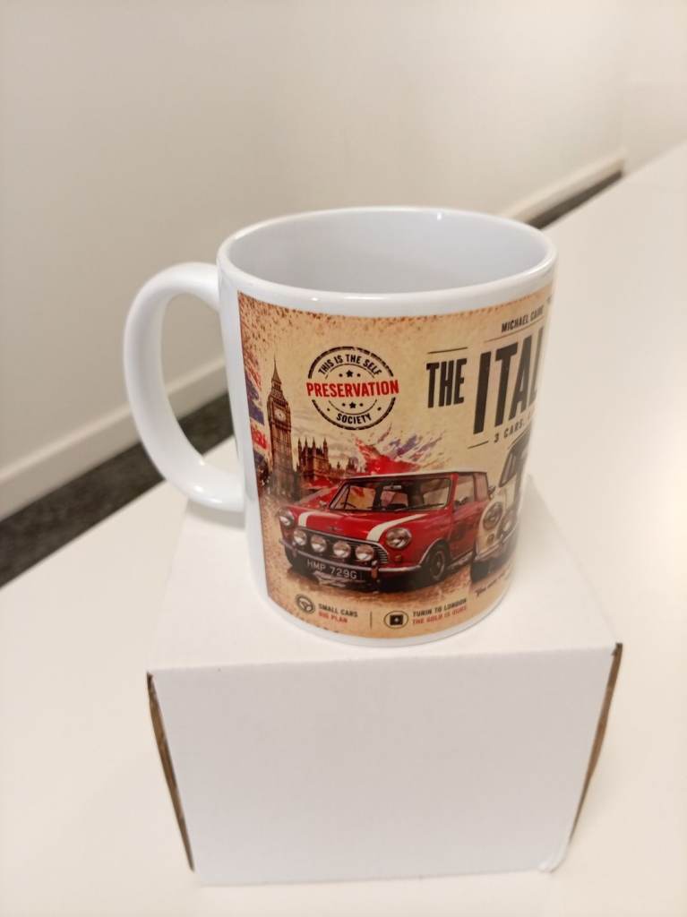 The Italian Job Mug – Mini Cooper Classic Movie Inspired Coffee Cup 11oz