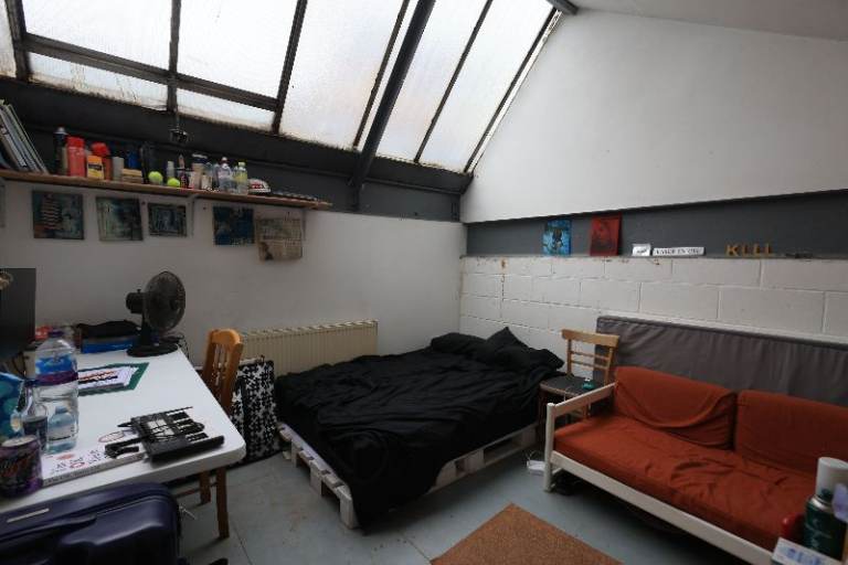 Room in creative warehouse