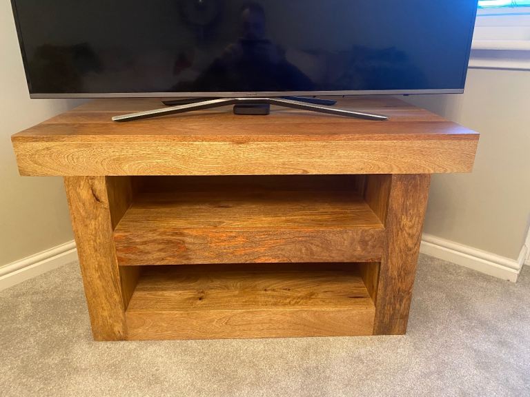 Oak Furniture Land Mantis Light Natural Solid Mango TV Cabinet 