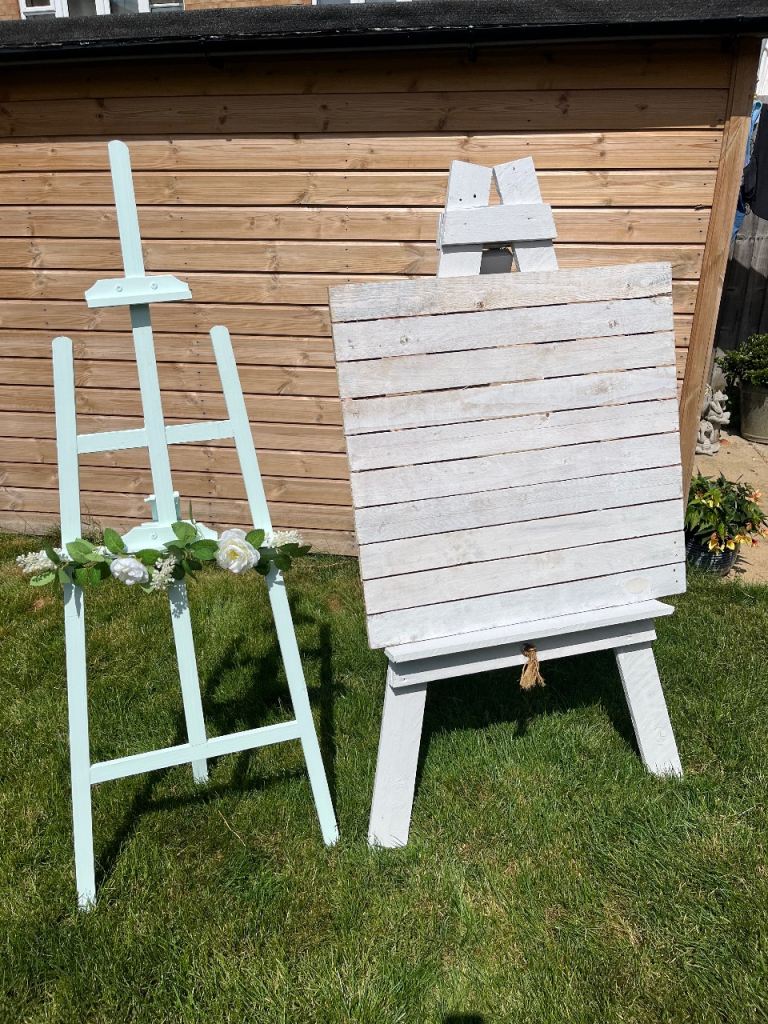 Wooden Easel and Display Board Set - Good Condition